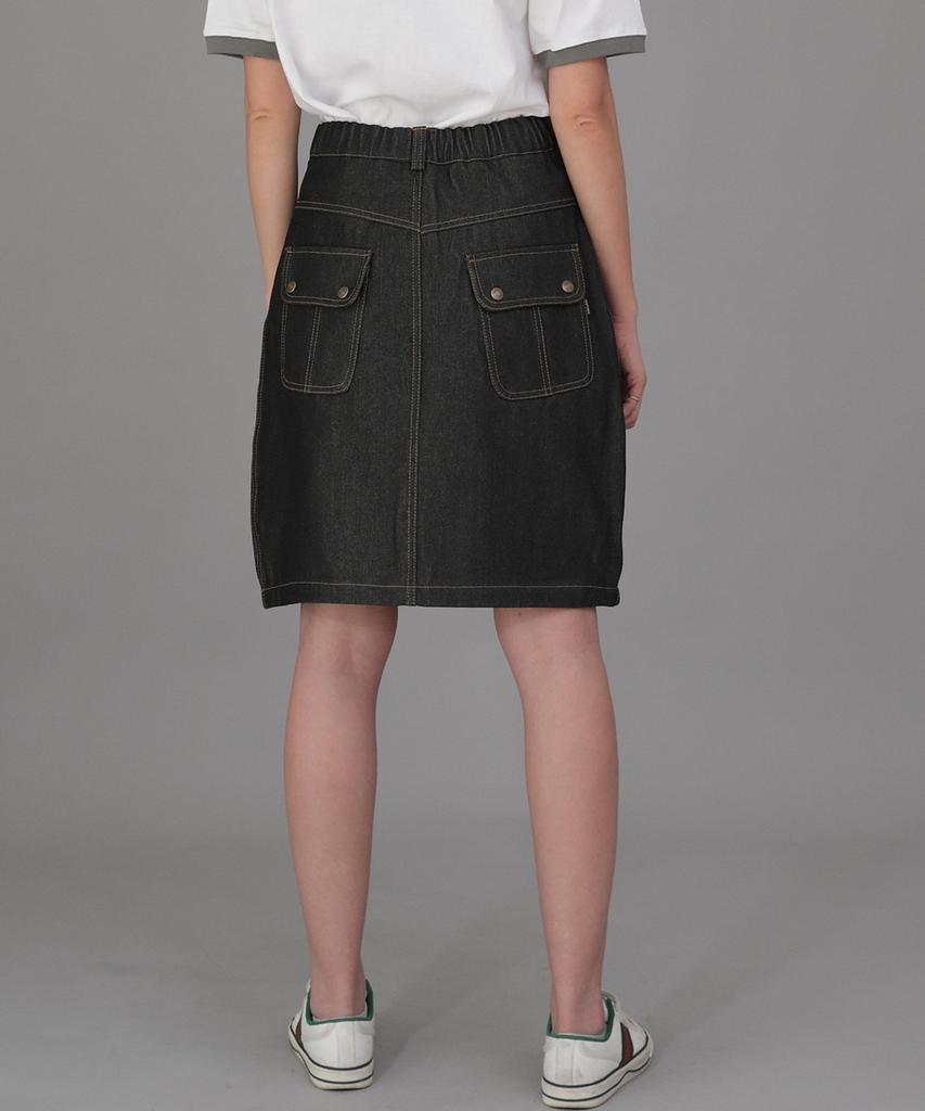 Seinteukeulu Fb Cover Pocket Elastic Skirt Fcm-1307 Black Denim Brs