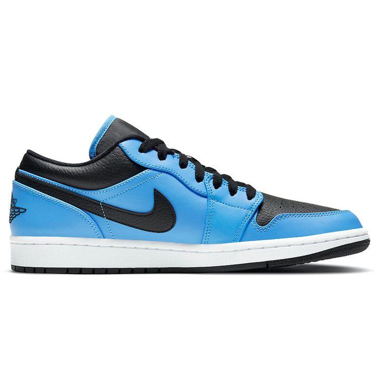 Air Jordan 1 Low University Blue Black Men Sneakers White 553558-403