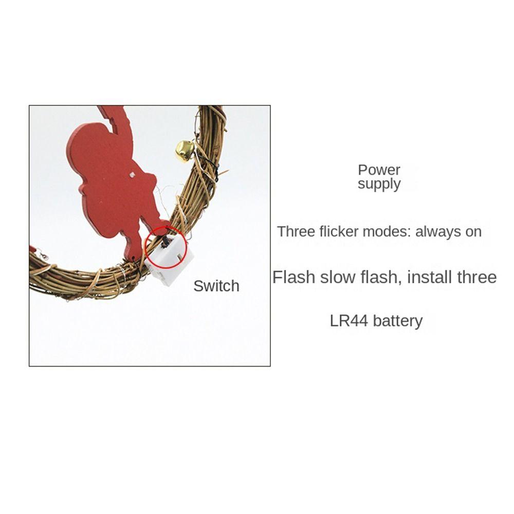 with LED Light Christmas Wreath Simulation Christmas Front Door Pendant  Store Ornaments