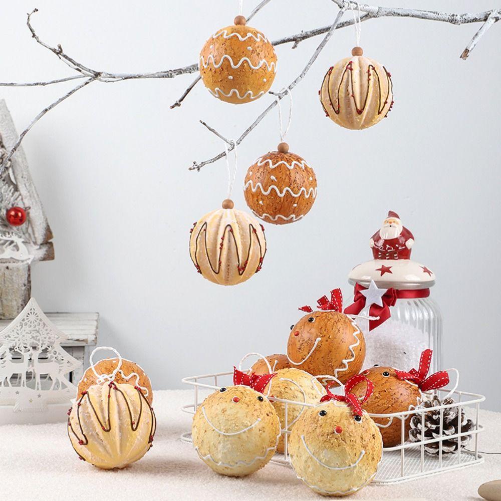 6/8/10/12CM Sparkling Golden Christmas Balls Foam Christmas Tree Hanging Ornaments Photo Prop