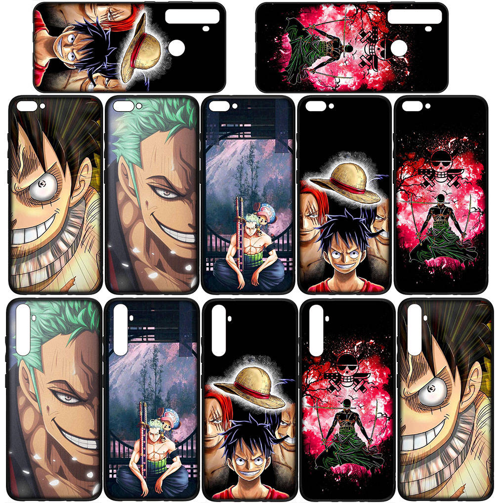 For Samsung Galaxy S24 S23 iPhone 16 15 14 Xiaomi Redmi Note 13 12 11 Plus 9 Pro Max X XR Phone Case Cartoon Luffy Roronoa Zoro One Piece OPPO Huawei
