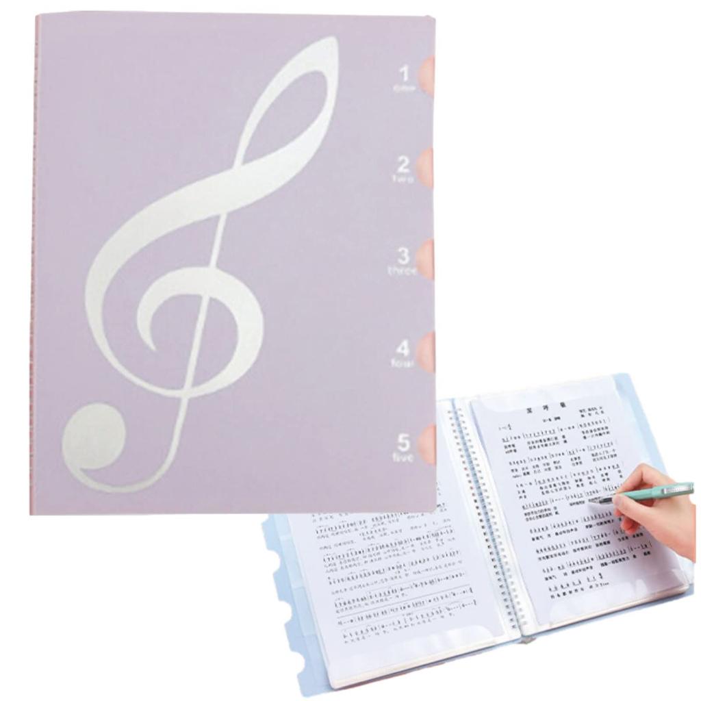 morytrade Music File, Writable, A4, 40 Pages, Double-Sided, Anti-Reflection (Purple)