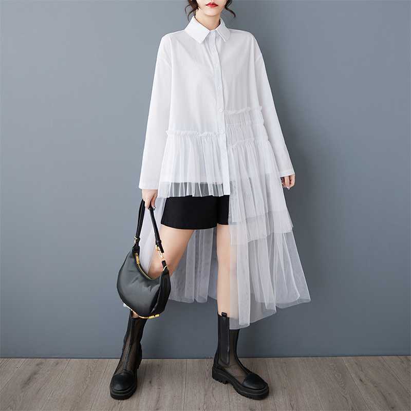 

Летнее свободное лоскутное повседневное платье с коротким рукавом one size белый