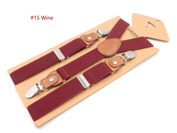 Kinder Hosenträger Mode Baby Hosenträger Stark 3 Clips Jungen Hosenträger Hosen Hosenträger Elastisches Band Größe 2,5*65cm wein rot