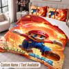 Custom Name Text 3Pcs Bedding Set Super Mario Duvet Cover And Two Pillowcases