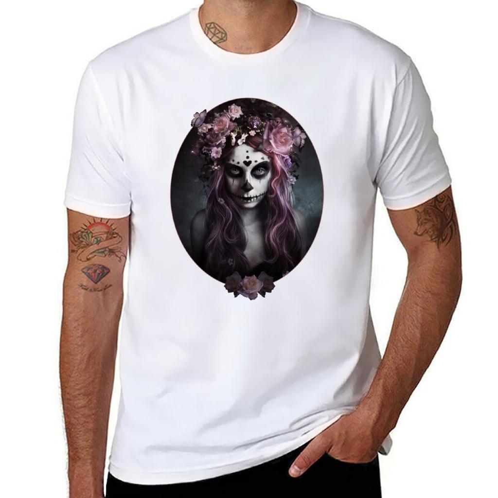 Dia de Muertos TShirt Casual Minimalist Short Sleeve Top