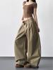 Spring 2026 Fashion: Women's High-Waisted Lazy Style Wide-Leg Khaki Pants