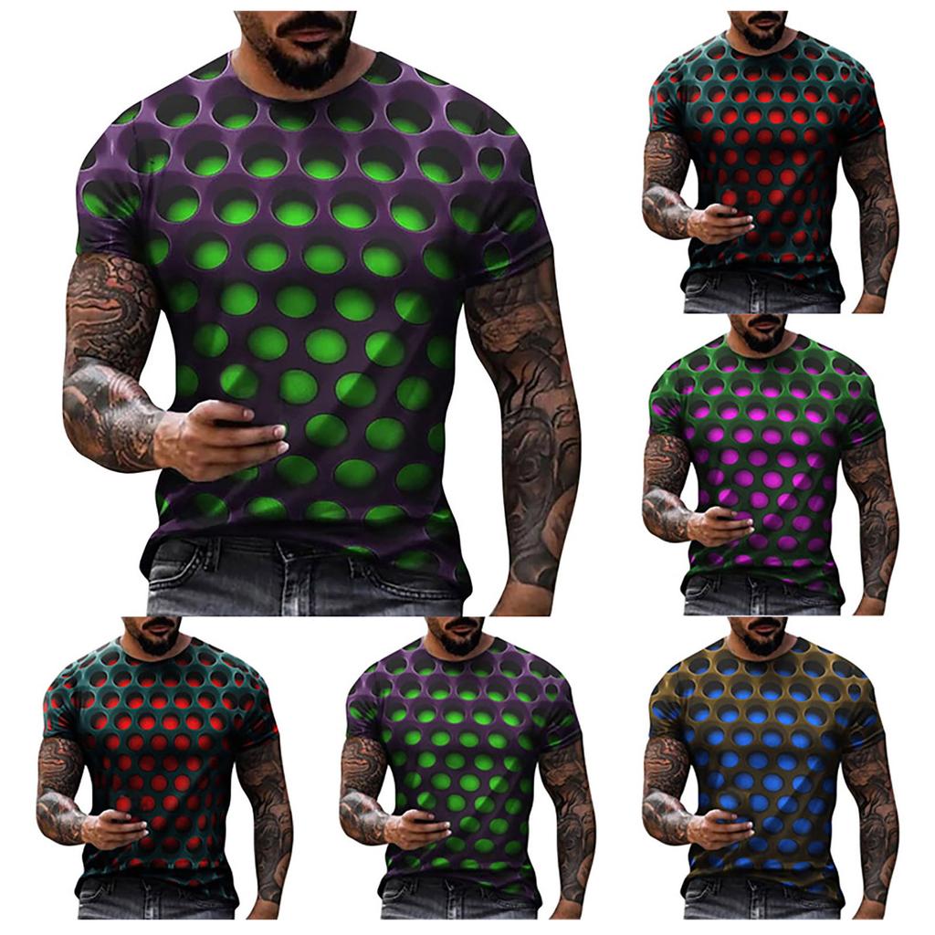 Men's T-Shirt 3D Printed Neck 3D Print Plus Size Casual Casual Short Sleeve Retro Street Fashion Overs