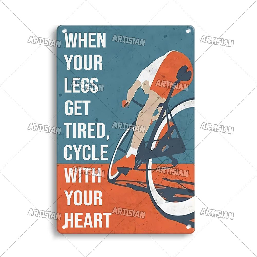 Artisian Cycling Metal Sign Bicycle Tin Poster Bike Decorative Plate Wall Decor Garage Bar Pub Club Hotel Cafe Kitchen Home