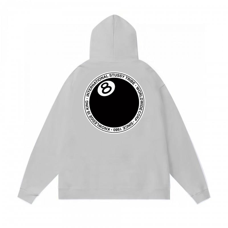Classic Print Hooded Sweatshirt Teens Unisex Loose Fit Cotton Pullover Streetwear