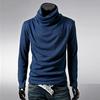 New Men Fashion T-shirt Slim Tops Male Stretch T-shirt Turtleneck Long Sleeve Shirts High Collar Men's Cotton Tees