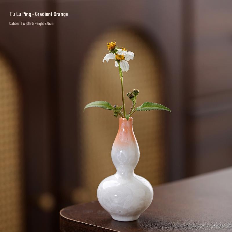 Crystalline Glaze Mini Ceramic Vase - Creative Home Desktop Ornament for Flowers