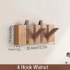 Walnut Wood Coat Rack Hook Wall-Mounted Hidden Decoration Hook Hanger Foldable Bedroom Closets Wooden Wall Shelf Home Decor