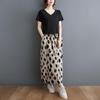 Real Shot Summer New Literary and Retro Loose and Thin Elastic Waist Skirt Women's Medium and Long