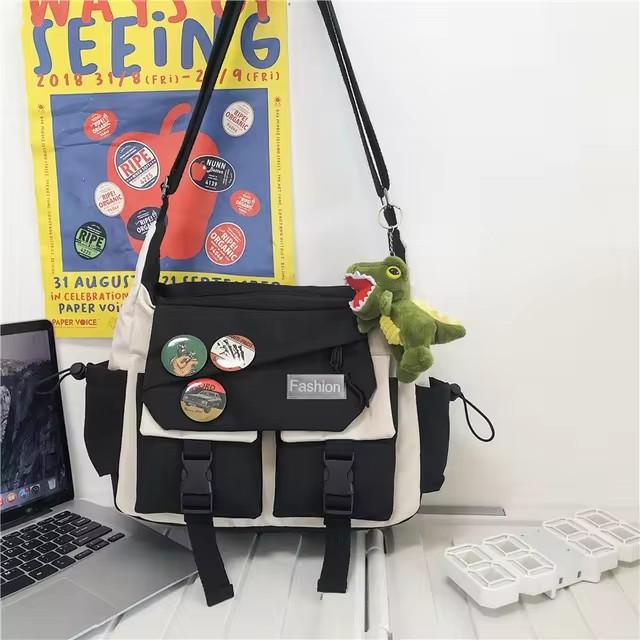 

Unisex Solid Color Nylon Crossbody Bag, Large Capacity Casual Shoulder Messenger Bag, Lightweight Daily Travel Chest Bag білий