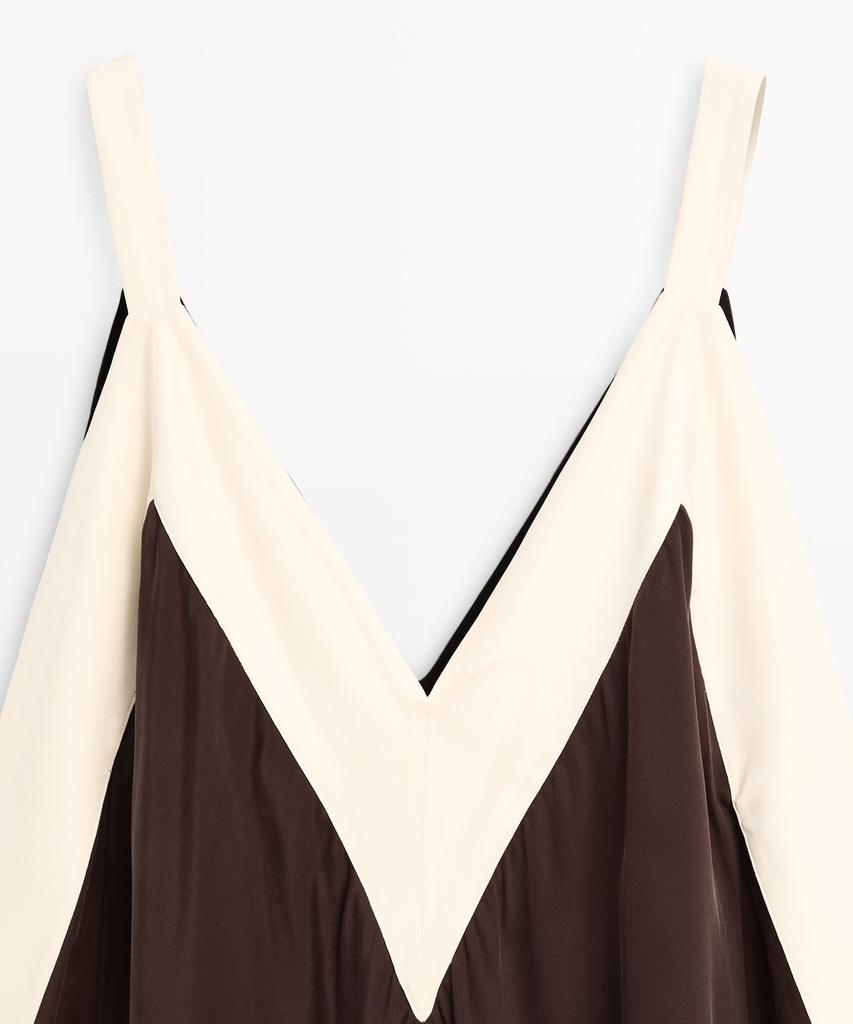 Masimodutti Fluid Midi Dress With Contrast Details