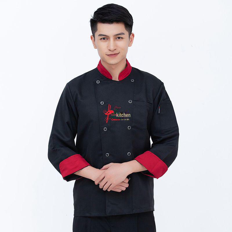 

Мужская униформа повара с длинными рукавами: Осенне-зимняя одежда для кухни в китайском стиле XL