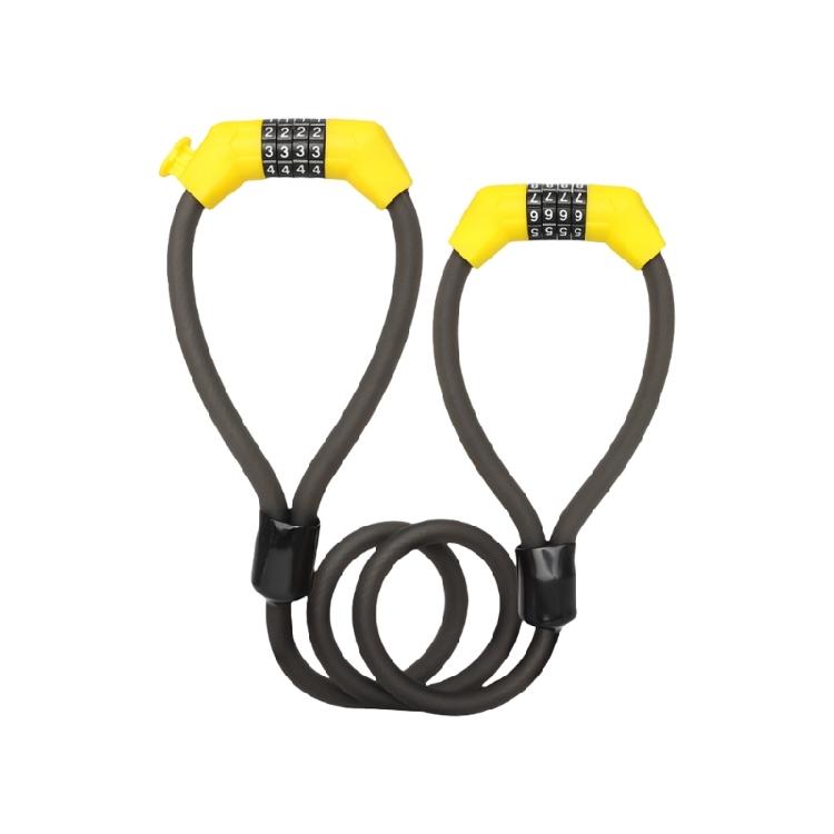 

Противоугонный велосипедный тросовый замок Высокозащищенные кодовые замки Замена двойного кодового замка Аксессуары для велоспорта жёлтый