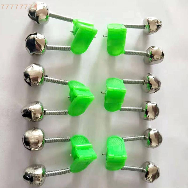 10Pcs Fishing Bite Alarms ABS Rod Bell Clamp Tip Stalk Bells for Fishing Rods Durable Clamp Rod Bell for Angling