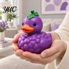 Desktop Stress Toys for Coworkers Grape Duck Squishy Toy, Slow Rebound Relief Squeeze Cute Fruit Desk Decorations Office Fidget Large Size Soft