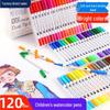 Washable Water-based Double-headed Watercolor Pens for Children - Soft-tip Markers and Brush Set