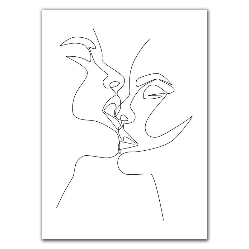 Nordic Minimalist Figures Line Art Sexy Woman Wall Canvas Painting Girls Drawing Posters And Prints Decor For Living Room HD0095