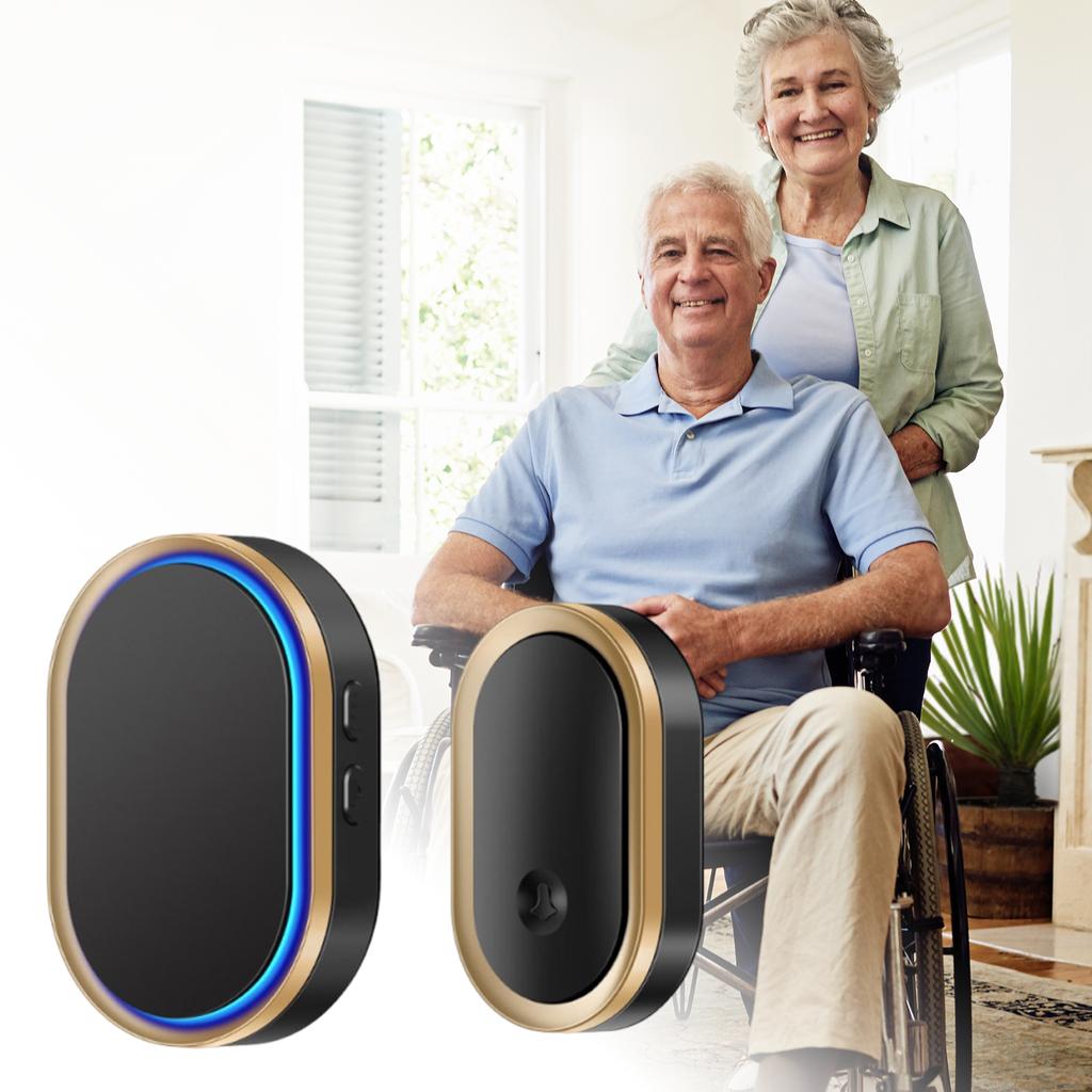 Wireless Doorbell 300M/984Ft Range Battery Type Welcome Chime Adjustable Volume Door Chime for Elderly/Senior