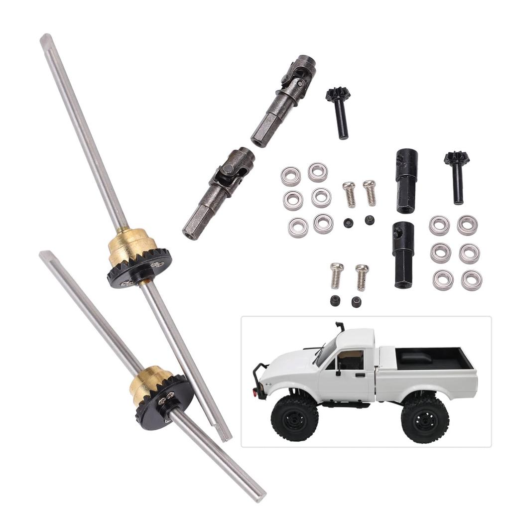 RC Car Parts: Metal Drive Shaft Gear Bridge Axle Differential Kit for WPL C14, C24, C34, C44, B14, B16, B24, B36 116 RC Cars. Aluminum Alloy Drive