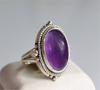 Amethyst Oval Gemstone Ring, Solid 925 Sterling Silver Ring, Handmade Designer Ring, Statement Ring, Women Ring, Boho Ring