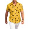 Camisa Casual de Hombre de Corte Holgado con Estampado Hawaiano de Manga Corta, Cuello Abotonado, Ligera, Camisa de Verano para la Playa, para Actividades al Aire Libre