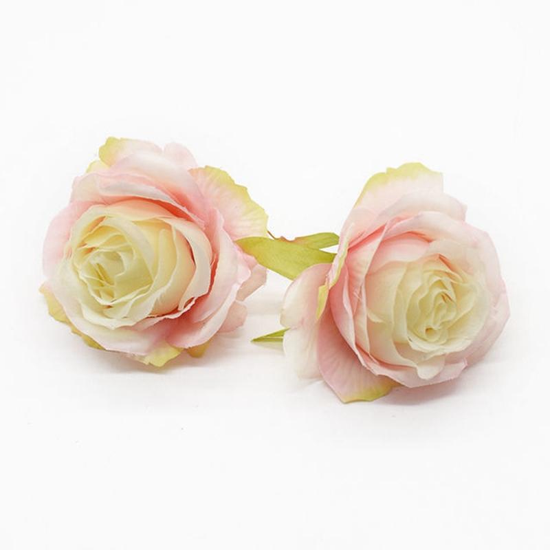 50Pcs Artificial Flowers Silk Roses Heads Home Wedding Decorations Valentine's Day Garland Palnts Wall Festival Diy Supplies Box