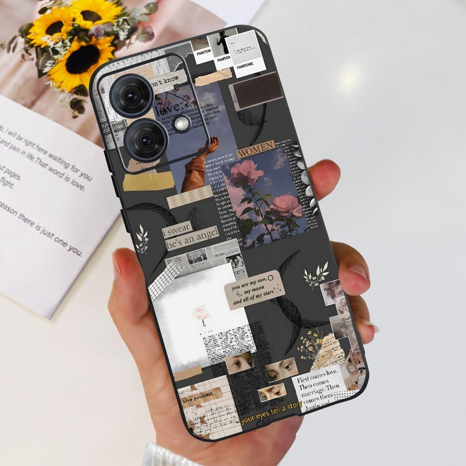 For Motorola Moto G84 G54 5G Case Fashion Flower Butterfly Shockproof Silicone Soft Slim Back Cover For Motorola Moto G14 Bumper