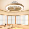 Japanese-Style Flush Mount Fan Light with Wood Grain, Chandelier for Living Room, Bedroom, Restaurant, 110V