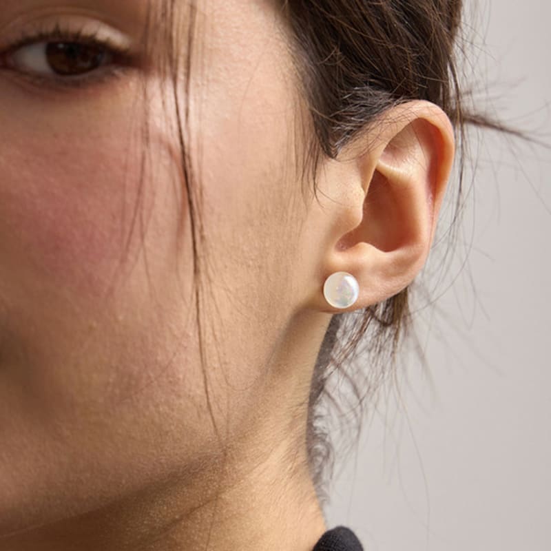 eenie beenie mirror ball silver earrings ENJ24EW009