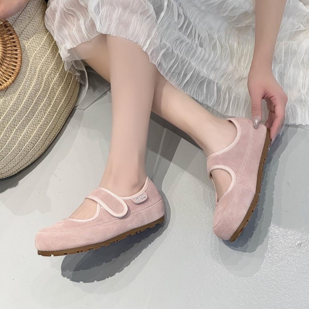 Retro Round Head Single Shoes Women's Spring and Summer New Flat Casual ZJ Mary Jane Shoes Women's Shoes