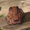 TOURBON Smartphone Pouch, Leather, Smartphone Holder, Belt Loop, Tool Pouch, Multi-functional, Holds Pliers, Pen, Flashlight, Keys