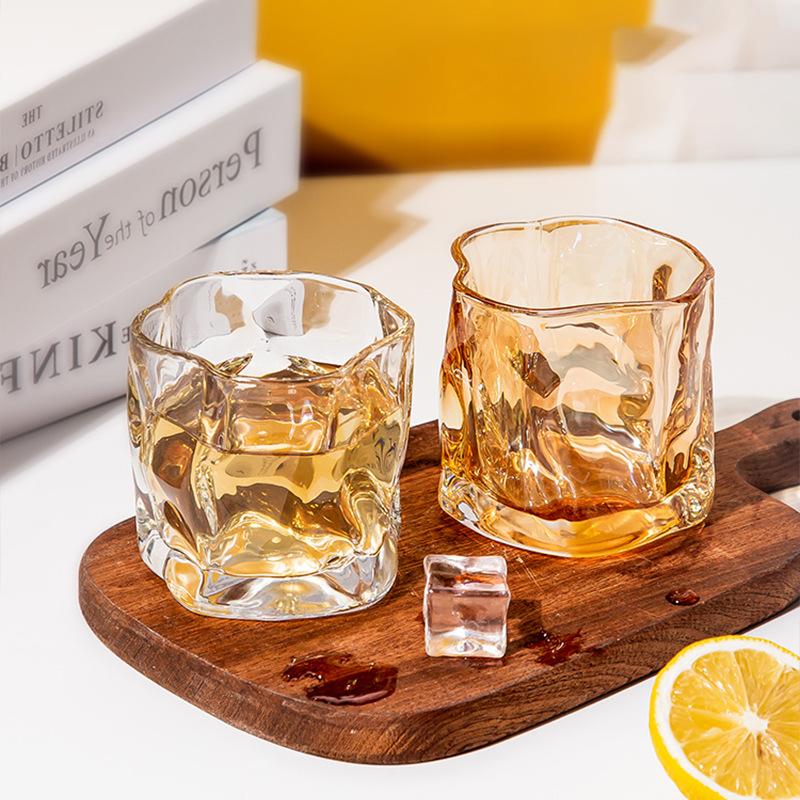 280ml 9.7oz Vaso de Vidrio Simple con Giro Irregular Vaso de Whisky Vaso de Cóctel para Fiesta Tazas de Jugo Café Helado Vaso Personalizado para Mojito