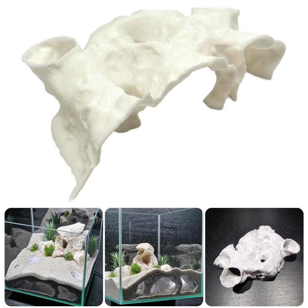 Natural Textured Aquariums Cave Decoration With Multiple Entries For Fish Shrimp Safety And Tanks Environment Enrichment