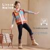 Leggings termici finti due pezzi foderati in pile per bambine naive
