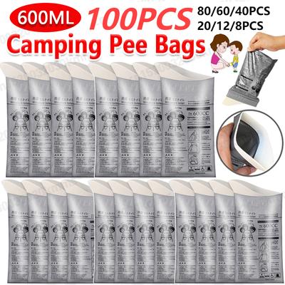 100-8PC Sacos de Urina de Emergência Ao Ar Livre 600ml Descartável Viagem Móvel Sanitário Portátil Saco de Mictório para Bebê Feminino Masculino Saco de Vômito