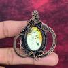 Australian Chrome Chalcedony Gemstone Pendant Copper Wire Wrapped Decent Jewelry