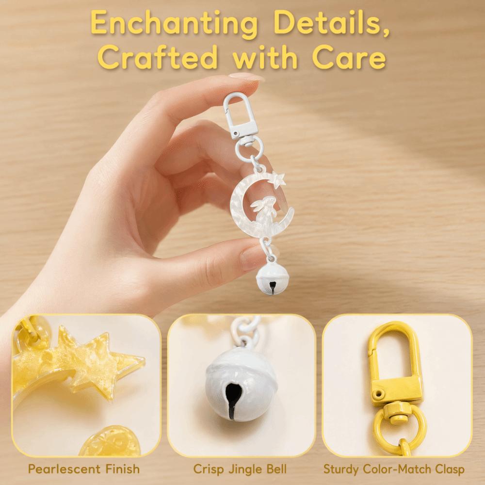 Auspicious Moon Bunny Pendant Cute Rabbit Key Ring Car Key Holder Mid-Autumn Key Chain Friends