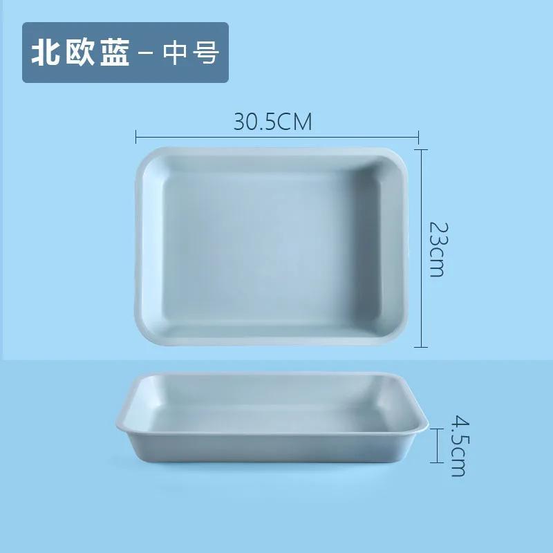 Plastic Rectangular Deepening Tray Deli Dish Bread Plate Breakfast Tray Multifunctional Cup Sundries Storage Kitchen Supplies