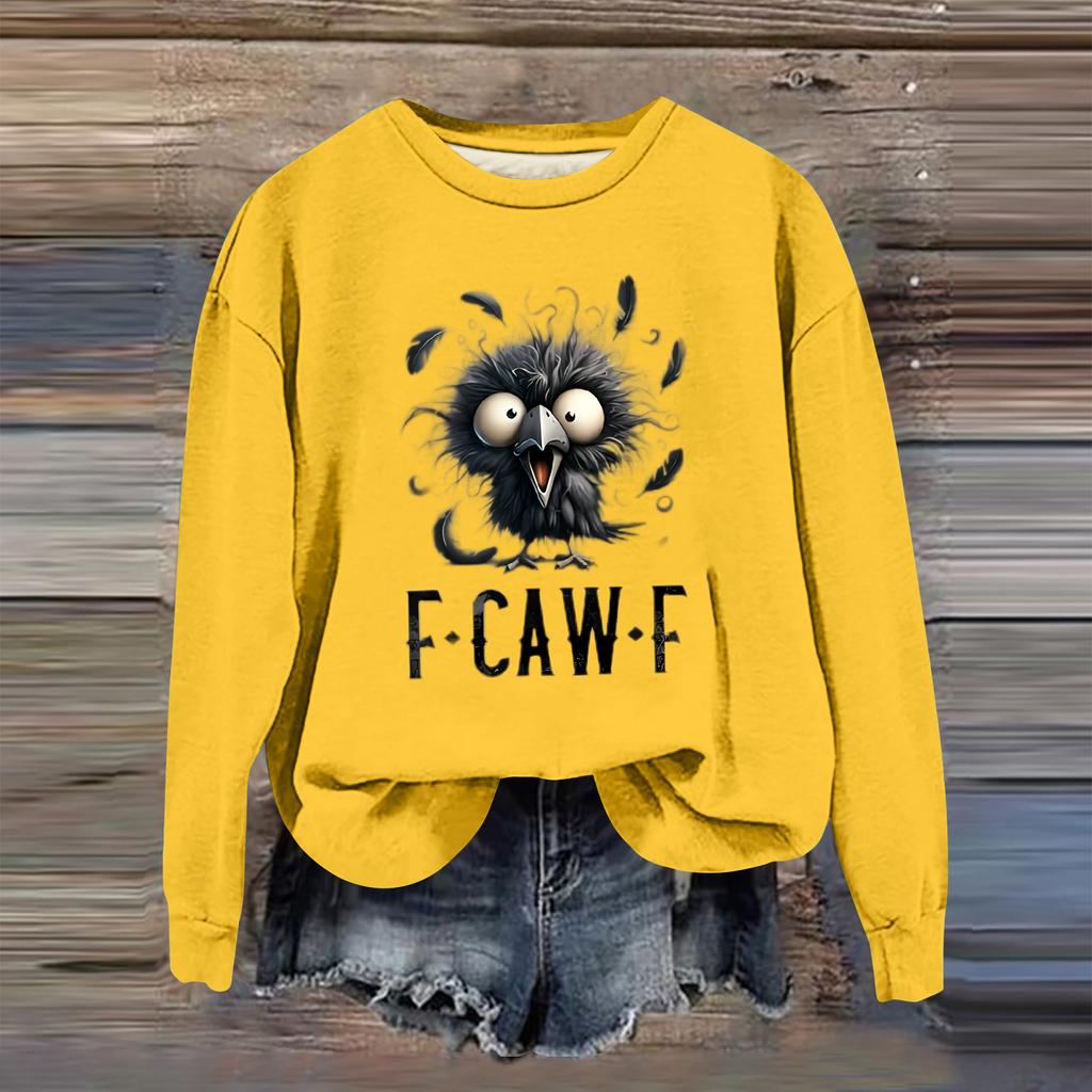 Women's Fashion Casual Long Sleeve Loose  Printed Sweatshirt