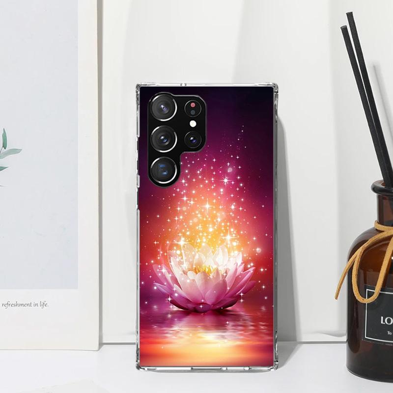 Lotus Blue White Flowers Phone Case For Samsung Galaxy S26 S25 Edge S24 FE S23 S22 Ultra S21 Plus S20 + Art Fundas Back Cover Ga