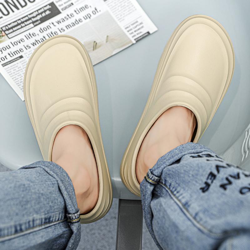 Chinelos Meia Sola Grossa para Mulheres Usar Fora Leves Antiderrapantes Impermeáveis Aumentadores de Altura Sapatos de Chef Com Furos