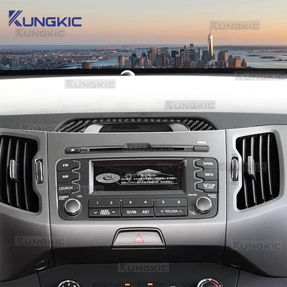 Carbon Fiber Style Center Console Frame Sticker for Kia Sportage SL 2011-2016 LHD RHD Interior Trim Decal