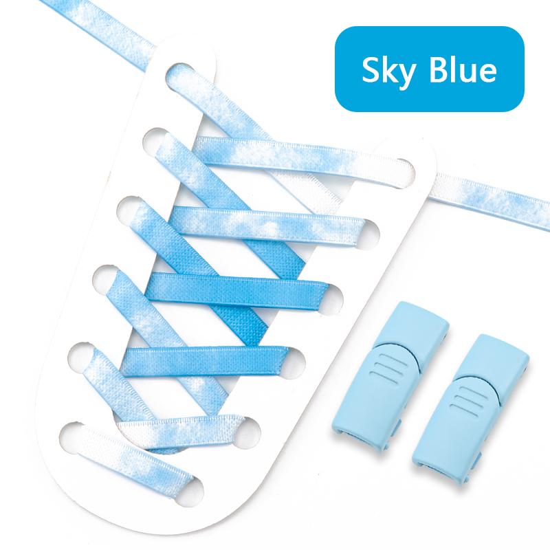 1Pari Magnetic Lock No Tie Shoe Laces Rainbow Elastic Laces Sneakers Adults Kids 8MM Wide Flat Shoelaces Rubber Bands for Shoes