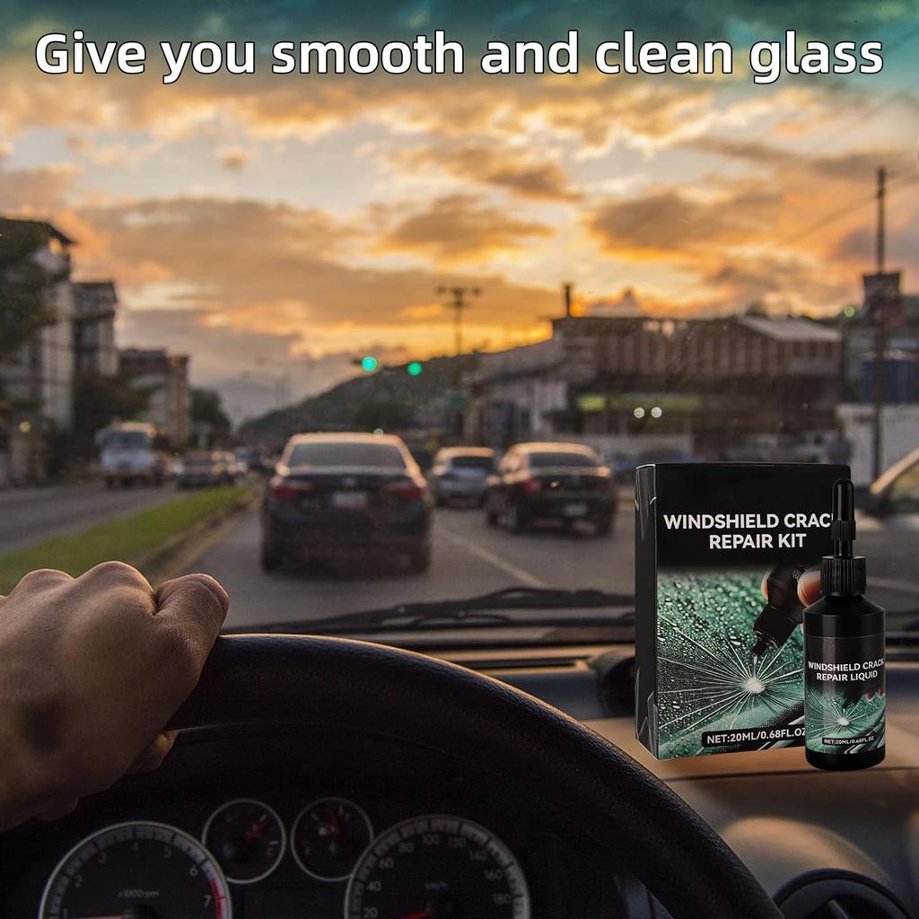2 PCS Windshield Crack Repair Kit, Universal Cracks Gone Glass Repair Kit With Glass Crack Repair Fluid For Window & Windshield Chips & Cracks