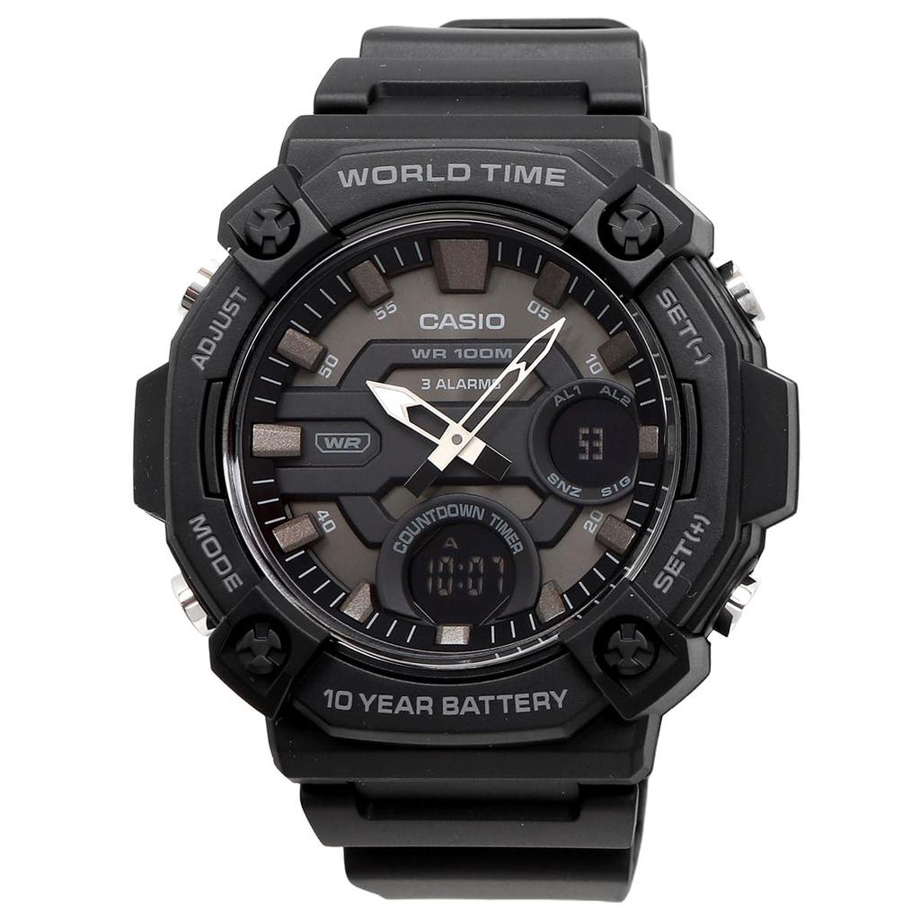 CASIO World Time Telememo Quartz Watch Inverted LCD Black Overseas Model [Casio] Analog-Digital AEQ-120W-1BV Men's [Used]